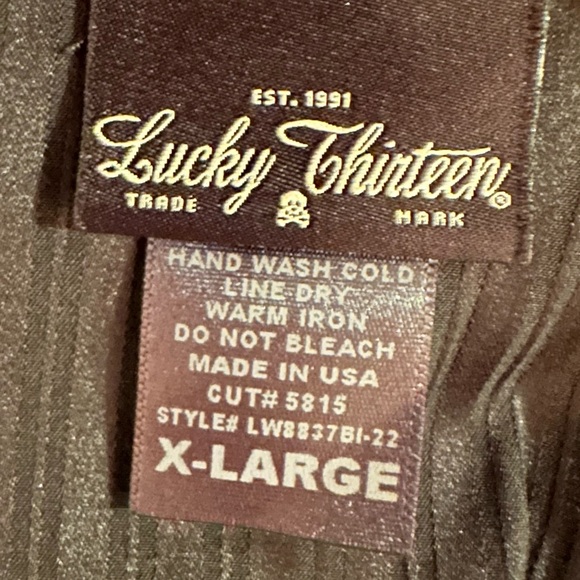 Lucky Thirteen Black Satin Pin Up Pencil Dress Size XL - Picture 6 of 11